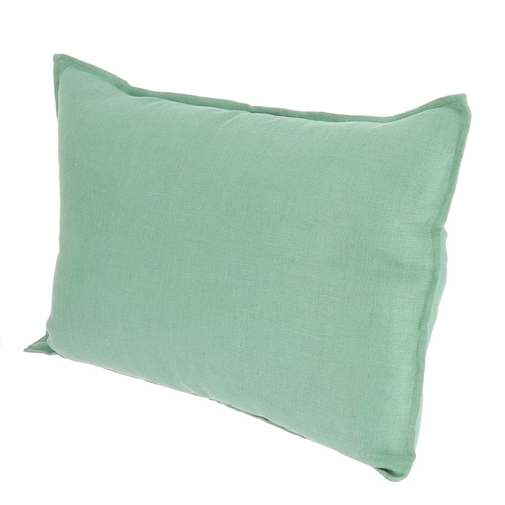 Fabric cushions - Big Cushion in Washed Linen with Double Linen 50x75 cm - EN FIL D'INDIENNE...