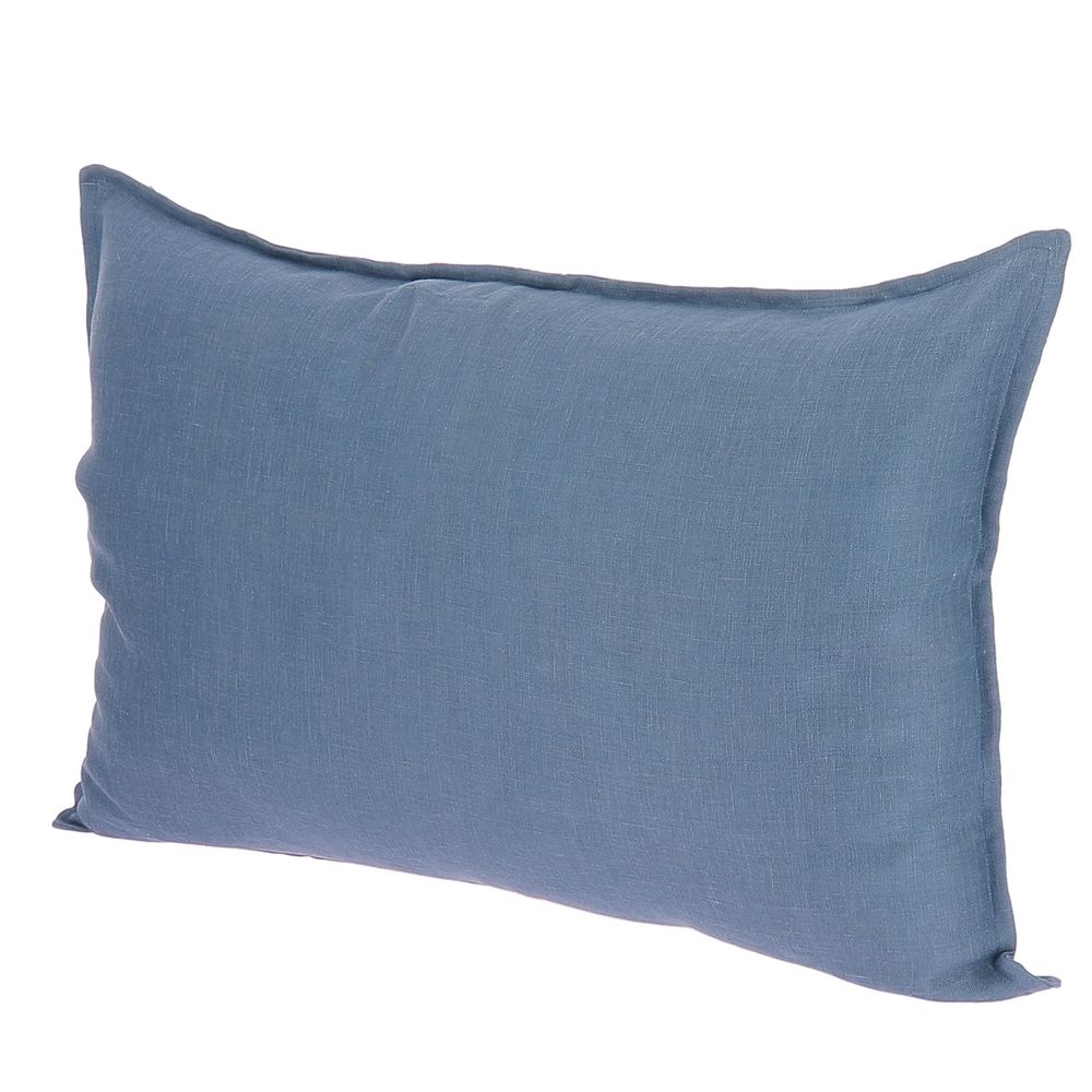 Fabric cushions - Big Cushion in Washed Linen with Double Linen 50x75 cm - EN FIL D'INDIENNE...