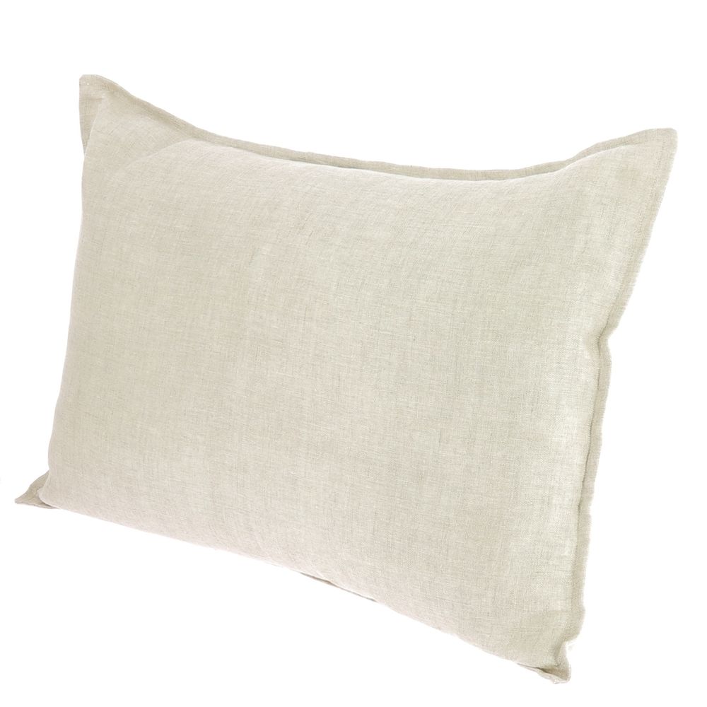 Fabric cushions - Big Cushion in Washed Linen with Double Linen 50x75 cm - EN FIL D'INDIENNE...