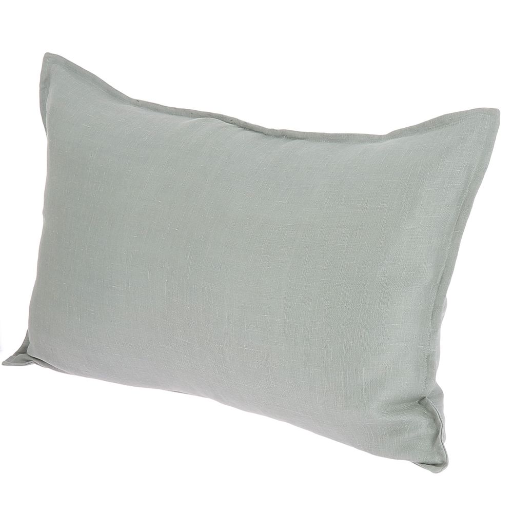 Fabric cushions - Big Cushion in Washed Linen with Double Linen 50x75 cm - EN FIL D'INDIENNE...