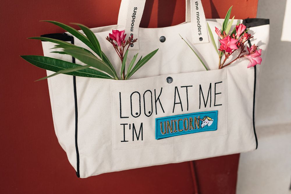 Bags and totes - Navy, aqua or off white contrasted Moodbag  - MOODERS BY POMKIN