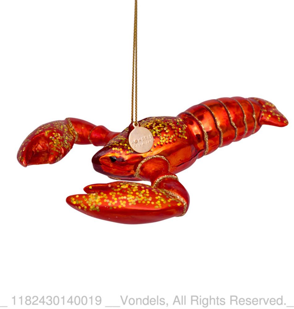 Guirlandes et boules de Noël - ORNAMENT GLASS RED LOBSTER 14 CM - VONDELS AMSTERDAM
