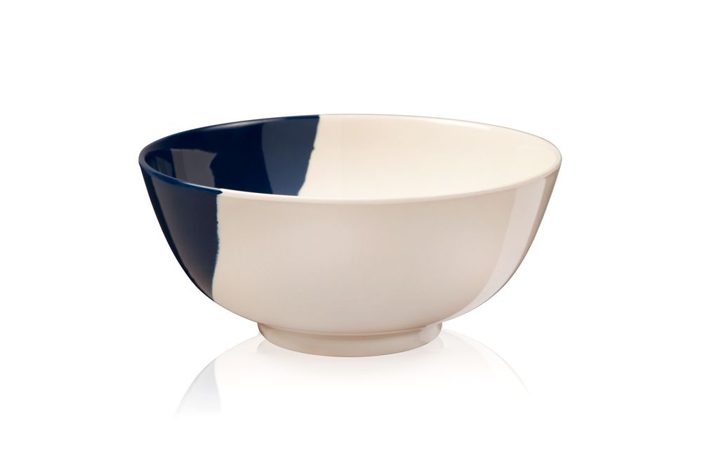 Assiettes au quotidien - ½ & ½ Melamine Ivory / Navy Blue Bowl - Set of 4 - THOMAS FUCHS CREATIVE