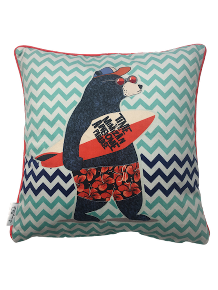 Fabric cushions - Velours cushion covers "Go Surf" - LOOPITA