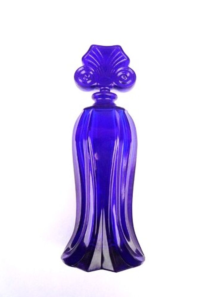 Art glass - Made in France perfume bottles, decorative bottles, turquoise, night blue, Art Déco - TIEF