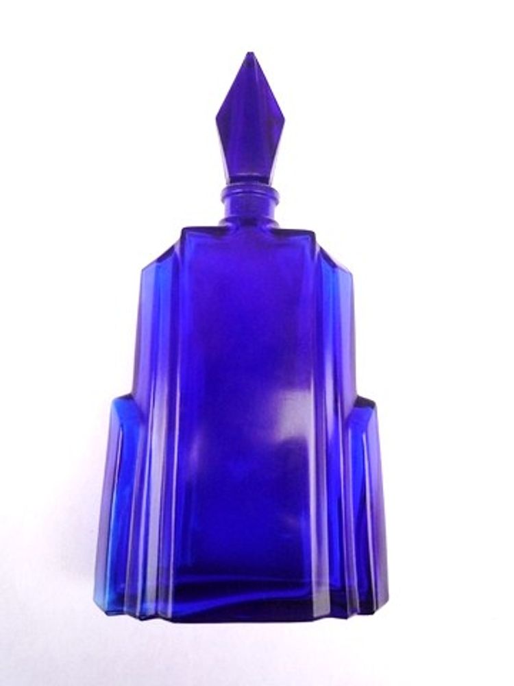 Art glass - Made in France perfume bottles, decorative bottles, turquoise, night blue, Art Déco - TIEF