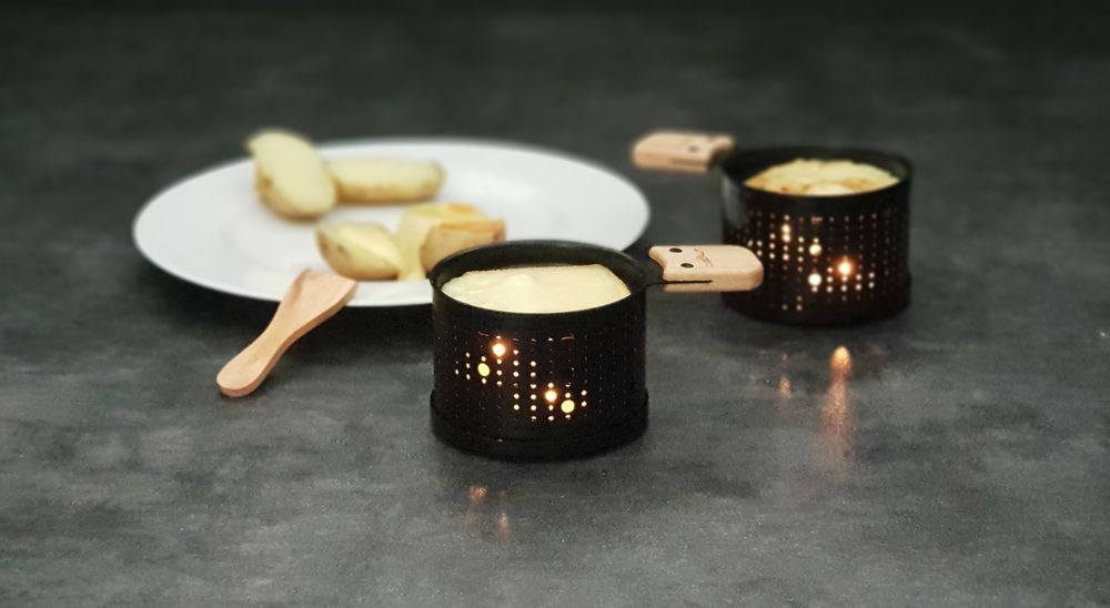 Saucepans - RACLETTE HEATED BY CANDLE, 4 INDIVIDUAL SETS - COOKUT