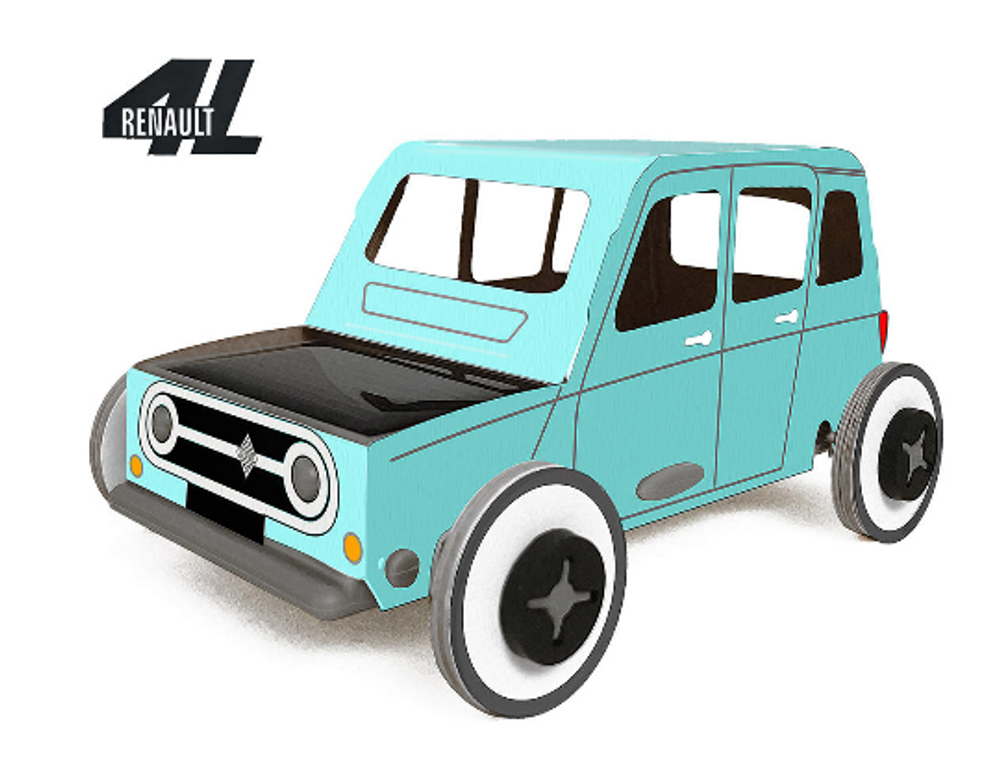 Gifts - Autogami - Renault 4L Blue - LITOGAMI