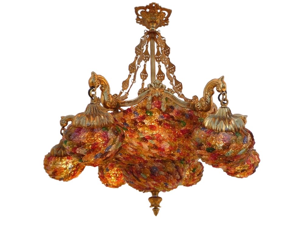 Art glass - Chandelier Art Nouveau style, Art Déco style, Baroque style - TIEF