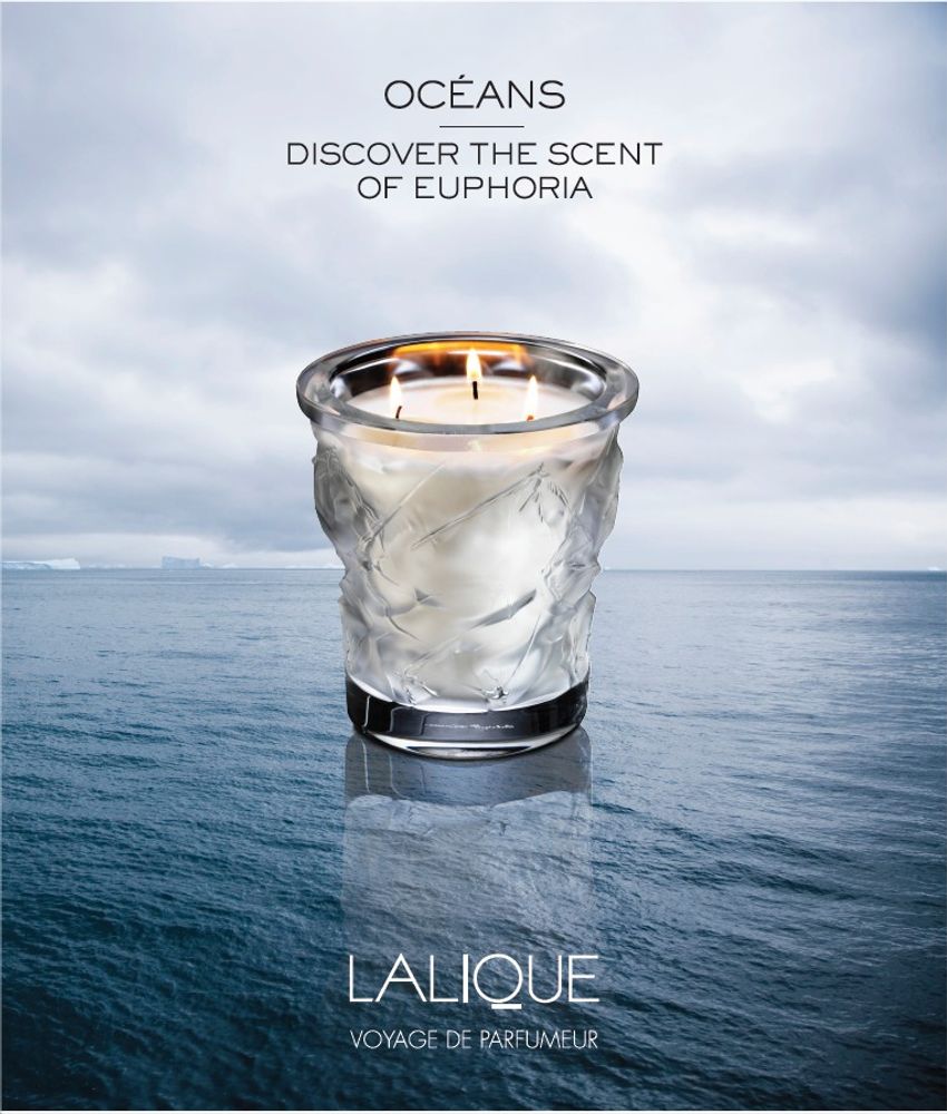 Decorative objects - OCEANS - CRYSTAL SCENTED CANDLE - LALIQUE VOYAGE DE PARFUMEUR
