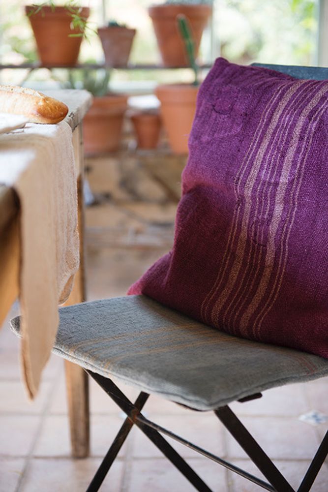 Fabric cushions - Hand Painted Linen  Pillow - GOVOU FABRICS