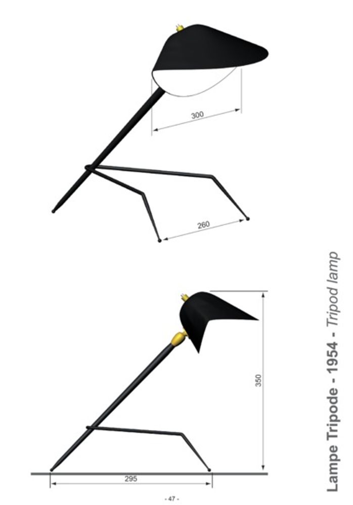 Table lamps - TRIPOD LAMP - EDITIONS SERGE MOUILLE