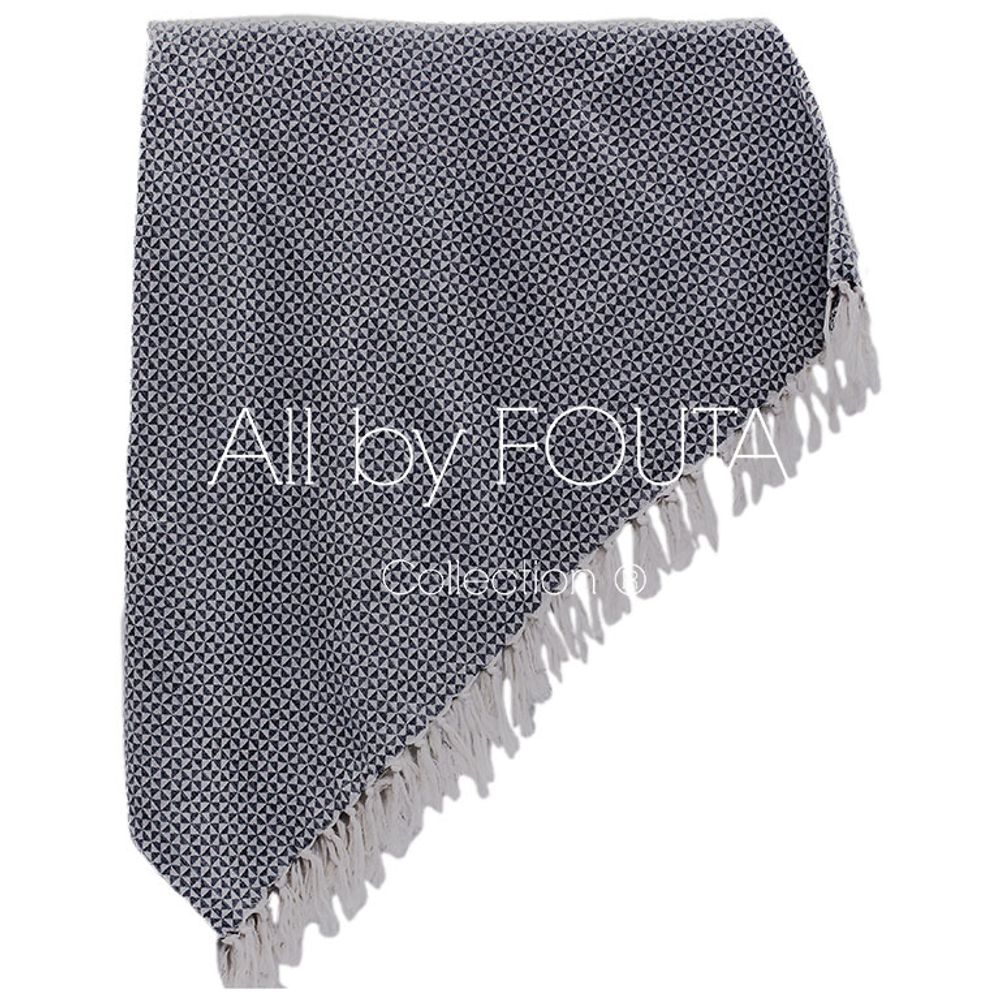 Linge de lit - FOUTA Jeté de Lit - 2,40/2,80m - Tissage Jacquard - Modèle Papillon - ALL BY FOUTA