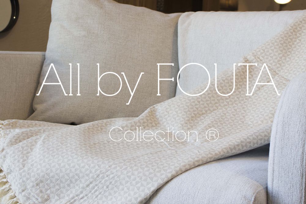 Linge de lit - FOUTA Jeté de Lit - 2,40/2,80m - Tissage Jacquard - Modèle Papillon - ALL BY FOUTA