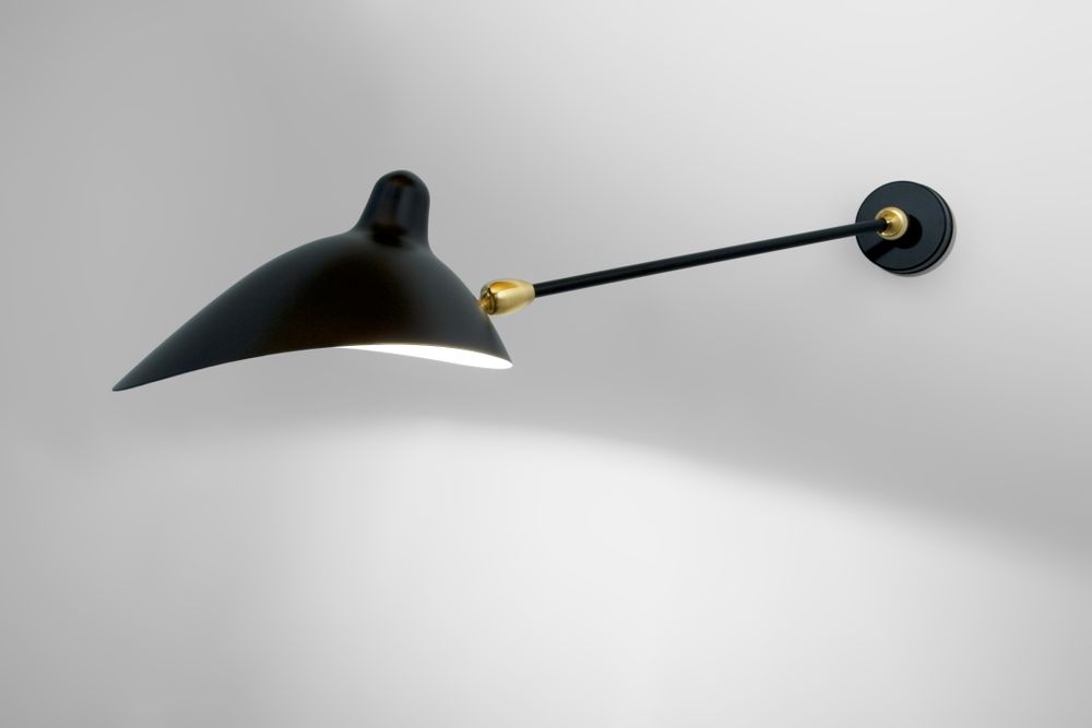 Wall lamps - ONE ARM WITH TWO SWIVEL WALL LAMP - EDITIONS SERGE MOUILLE