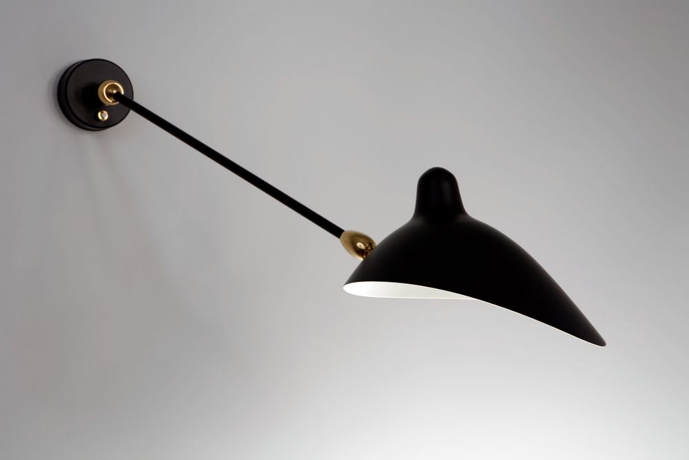 Wall lamps - ONE ARM WITH TWO SWIVEL WALL LAMP - EDITIONS SERGE MOUILLE