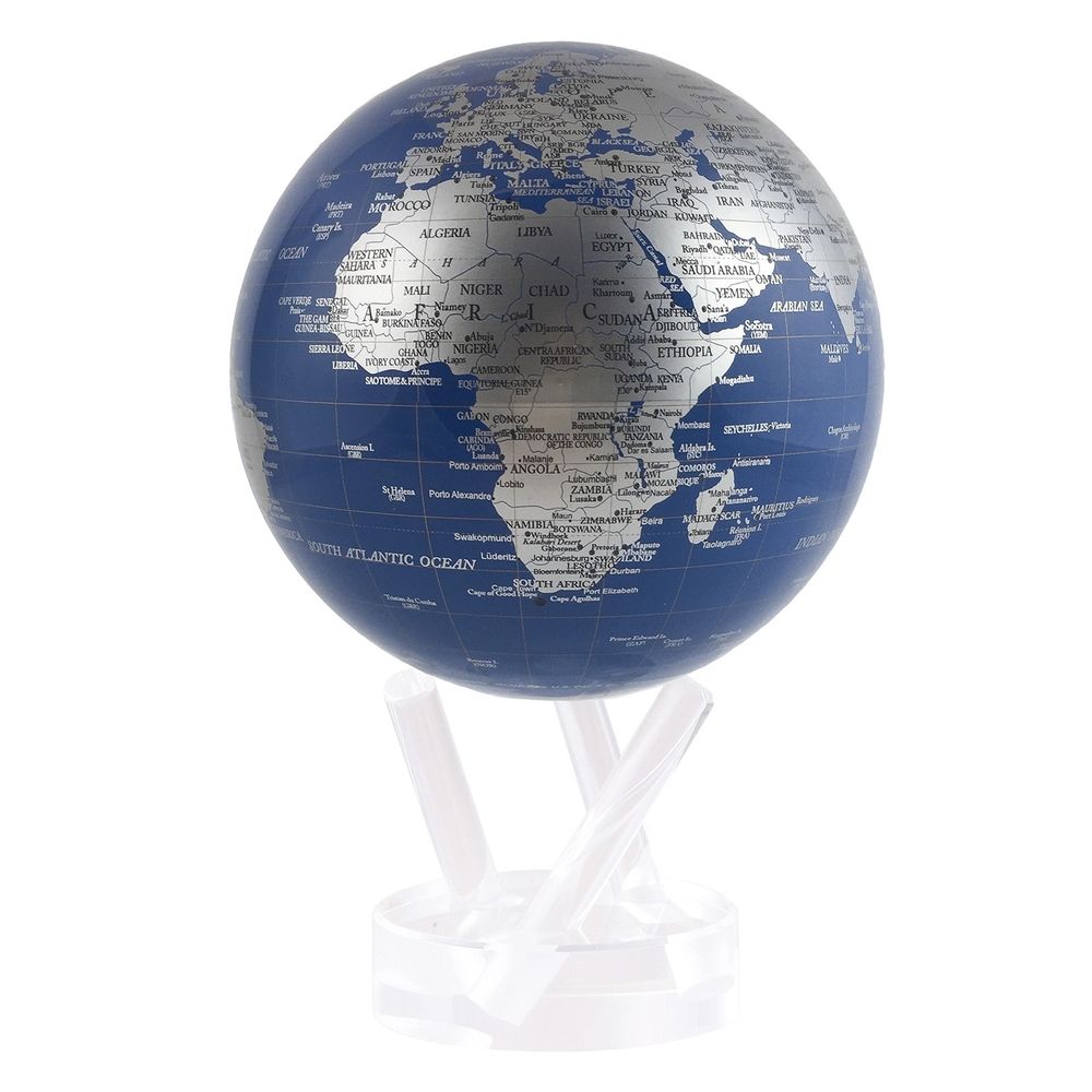 Gifts - 4.5" Blue and Silver MOVA Globe - MOVA EUROPE