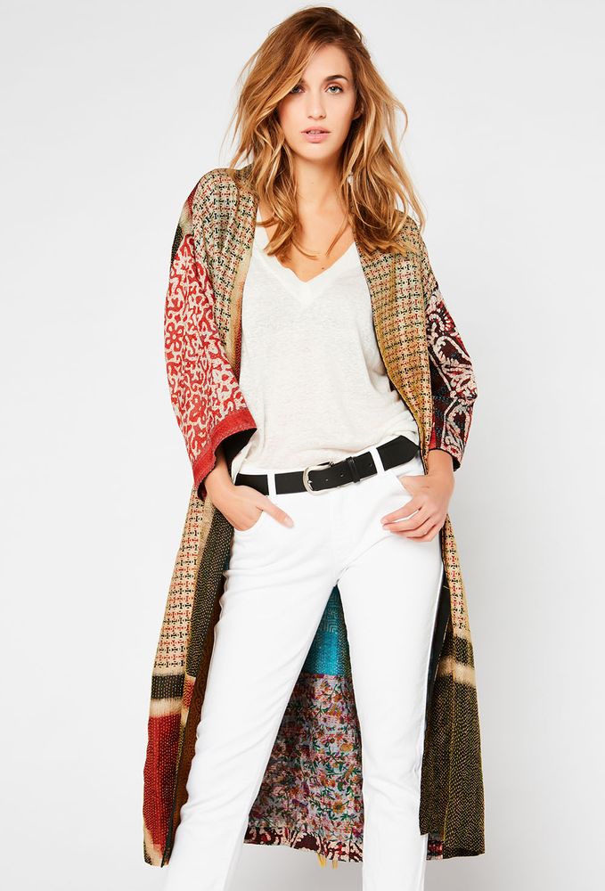 Prêt-à-porter - KIMONO long en soie - LA CABANE DE STELLA