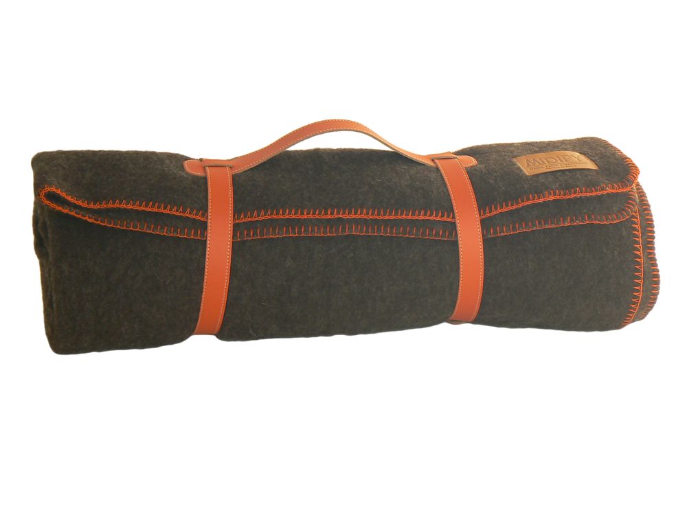 Plaids - PLAID LAINE NATURELLE Finition Point de Cheval - MIDIPY