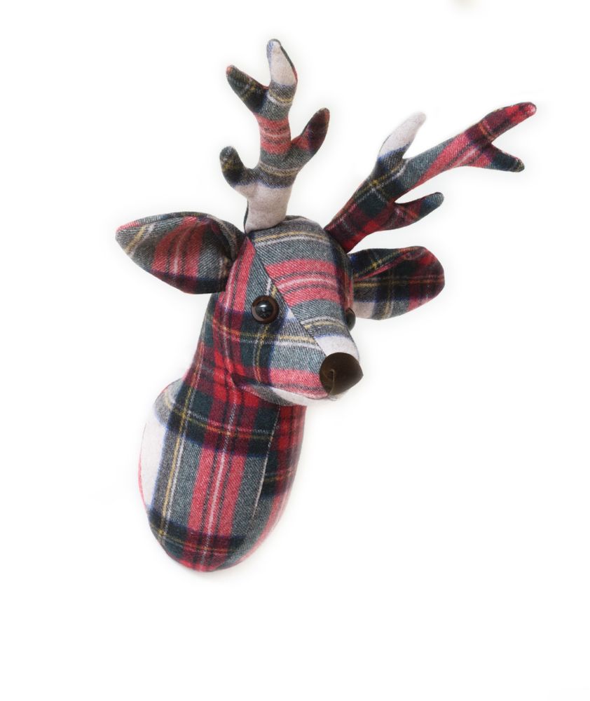 Other wall decoration - Plaid Stag Trophy Head - DORA DESIGNS