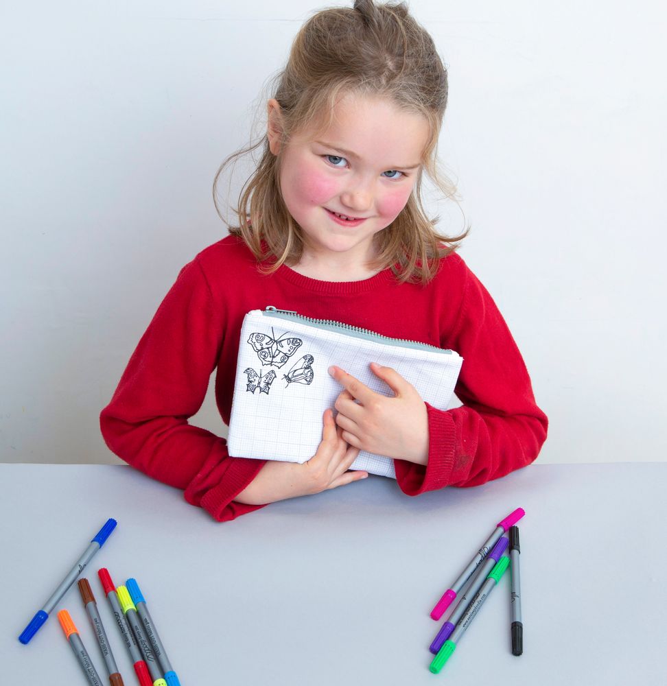Stationery - colour and learn butterfly pencil case - EATSLEEPDOODLE