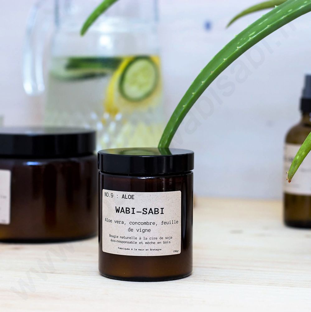 Objets de décoration - Bougie fabriquée en Bretagne Wabi-Sabi NO.9 : Aloe - WABI-SABI