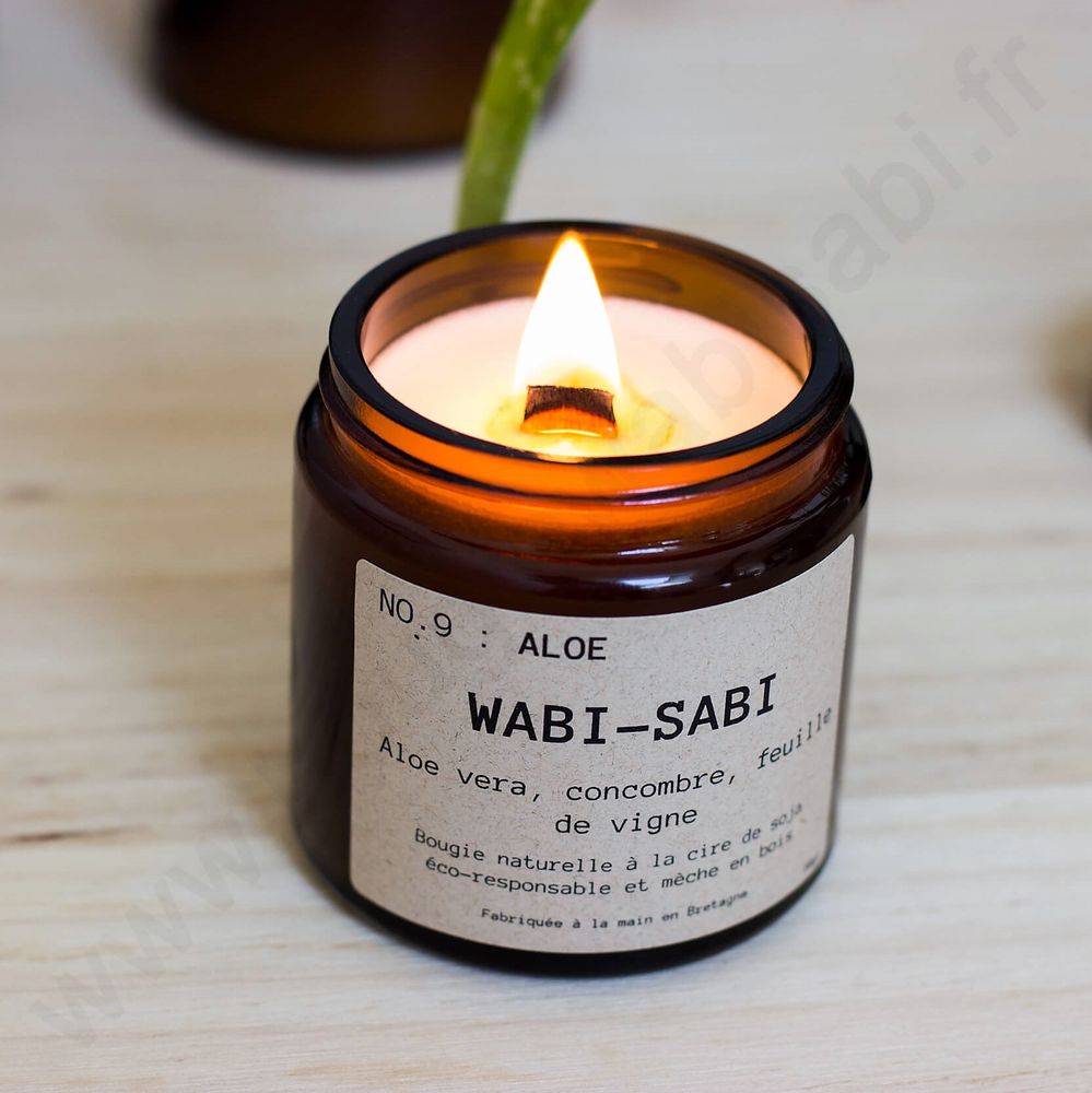Objets de décoration - Bougie fabriquée en Bretagne Wabi-Sabi NO.9 : Aloe - WABI-SABI