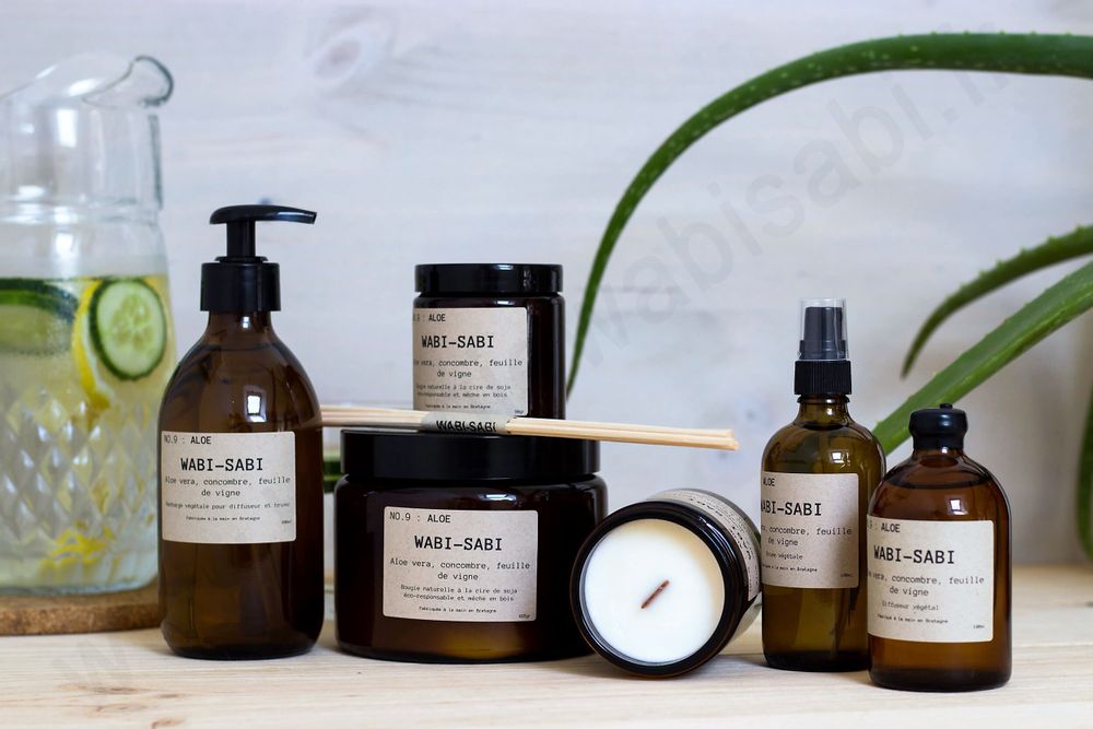 Objets de décoration - Bougie fabriquée en Bretagne Wabi-Sabi NO.9 : Aloe - WABI-SABI