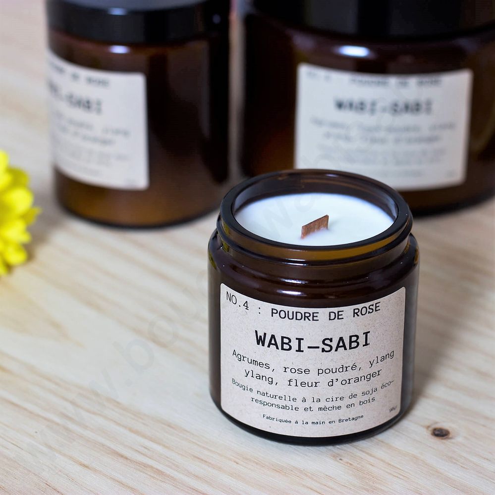 Objets de décoration - Bougie végétale Wabi-Sabi NO.4: Poudre de rose - WABI-SABI