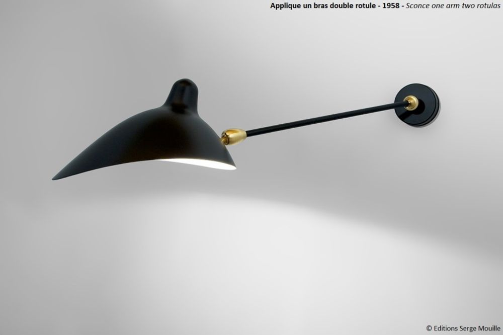 Outdoor wall lamps - Wall lamp 1 arm 2 ball joints - EDITIONS SERGE MOUILLE