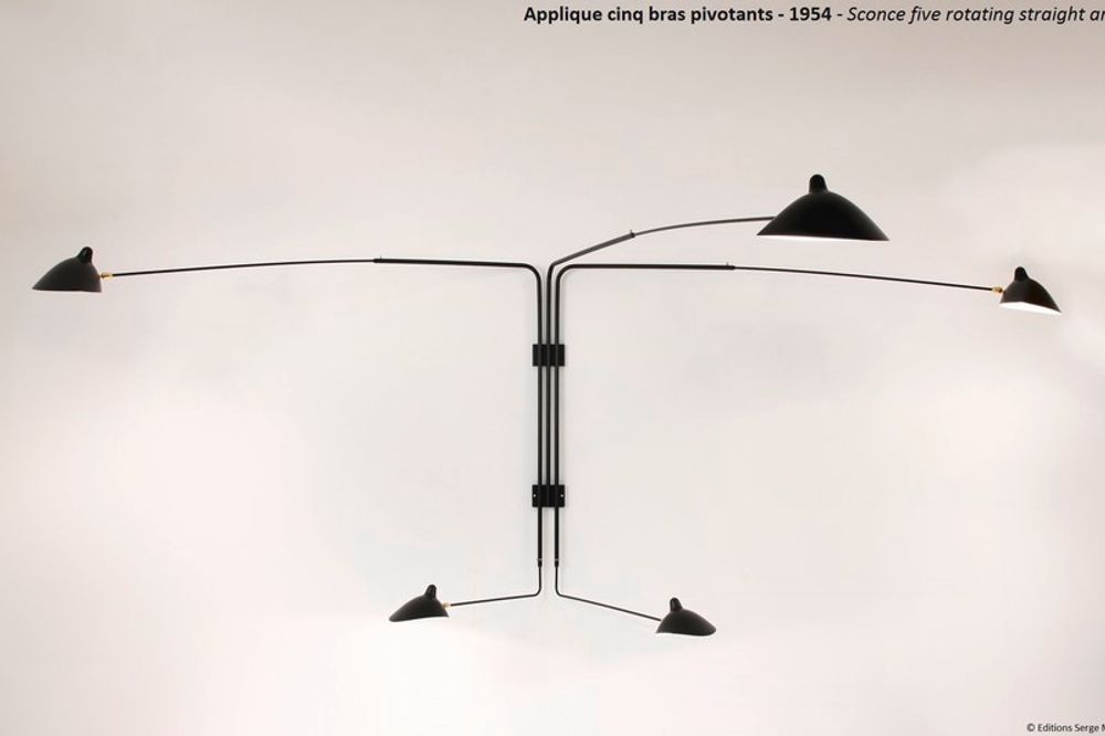 Outdoor wall lamps - Wall lamp 5 swivel arms. - EDITIONS SERGE MOUILLE