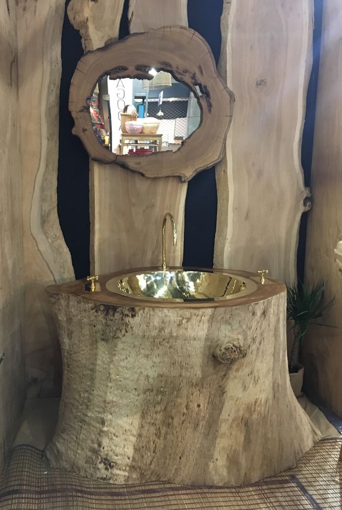 Meubles pour salle de bain - LAVABO en BOIS NATUREL - ATMOSPHÈRE D'ARGANERAIE