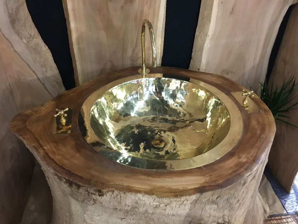 Meubles pour salle de bain - LAVABO en BOIS NATUREL - ATMOSPHÈRE D'ARGANERAIE