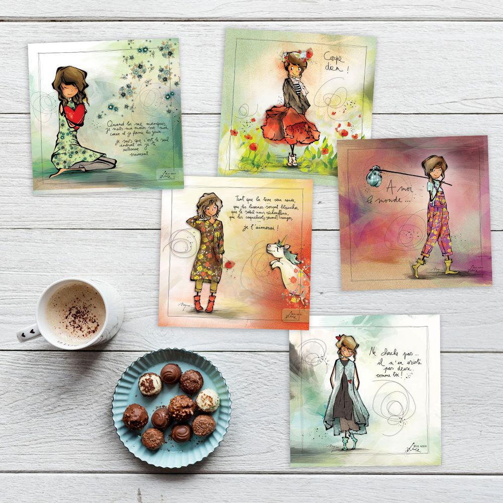 Papeterie - Collection de cartes postales "Mon Amie Luce" - EDITIONS DE CORTIL