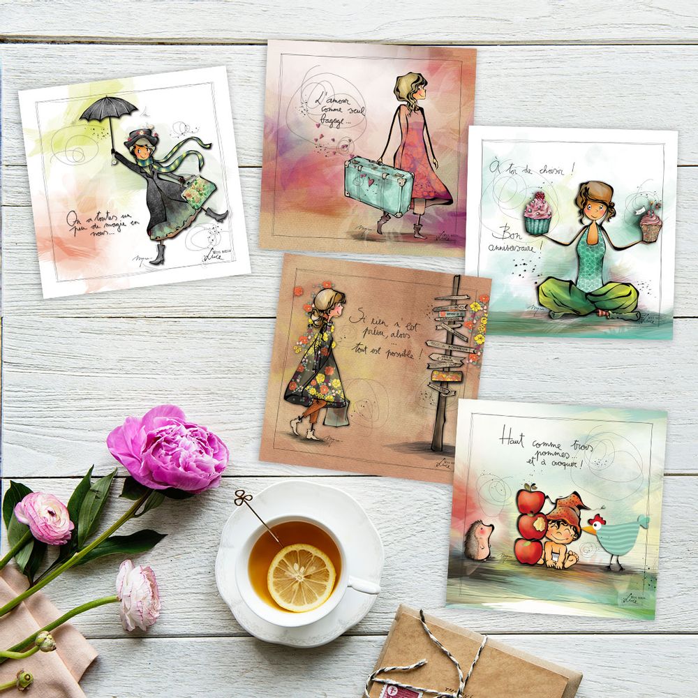 Papeterie - Collection de cartes postales "Mon Amie Luce" - EDITIONS DE CORTIL