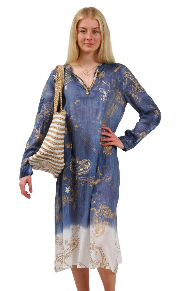 Apparel - fushia embrodered kaftan +  hat - TERRE ROUGE