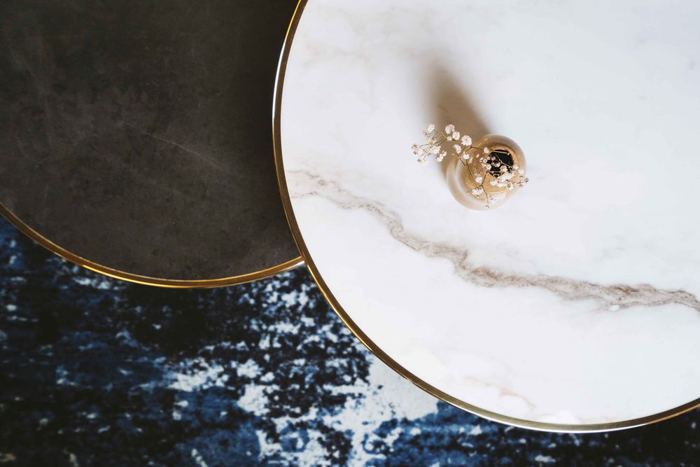 Dining Tables - Bistro table in marbled ceramic - Haussmann line • ARDAMEZ - ARDAMEZ