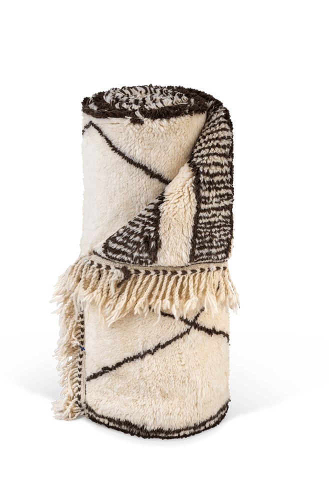 Tapis sur-mesure - TAPIS BERBÈRE BENI OUARAIN NOIR ET BLANC - TRIBALISTE.COM