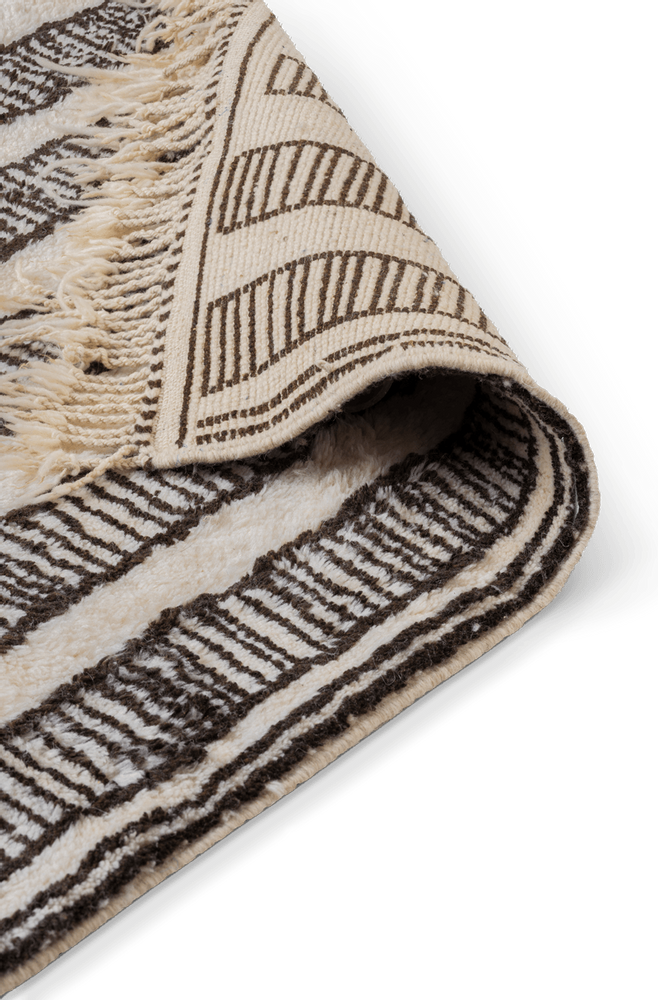 Tapis sur-mesure - TAPIS BERBÈRE BENI OUARAIN NOIR ET BLANC - TRIBALISTE.COM