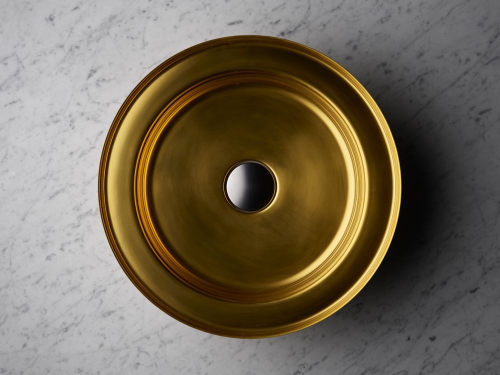 Spas - Vasque NARCIS rond laiton brillant, clapet inox - BASSINES