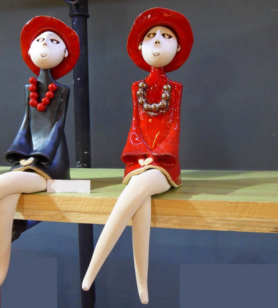 Sculptures, statuettes et miniatures - Les Elégantes - BLEU CALADE