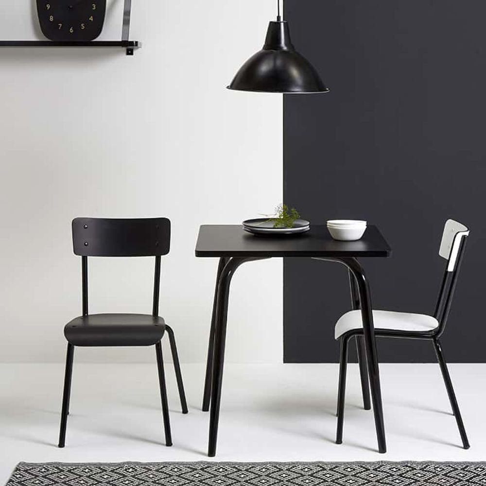 Tables Salle à Manger - Table rétro formica stratifié carré Véra - 70x70cm - LES GAMBETTES