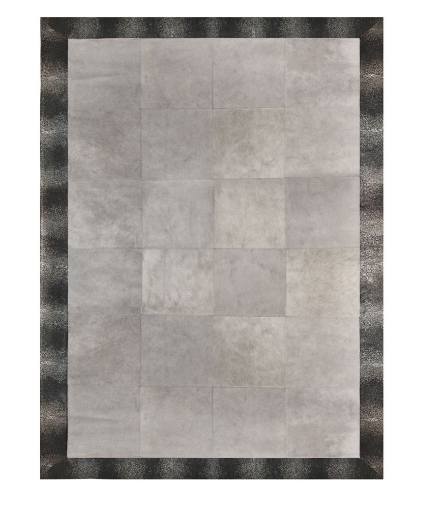 Autres tapis - Cowhide Embossed with Cowhide Pewter - KOKET