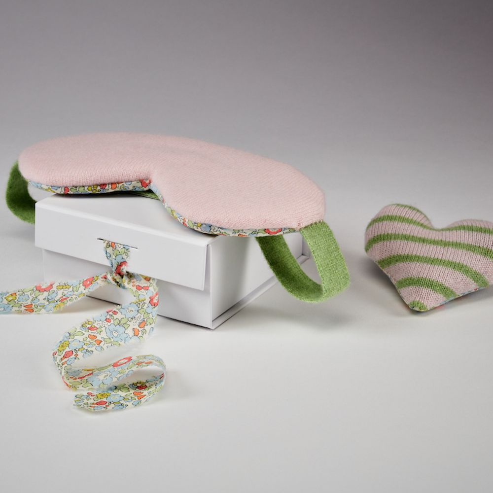 Cadeaux - Scottish Cashmere Eyemask With Liberty Tana Lawn Lining - ROW PINTO KNITWEAR DESIGNS