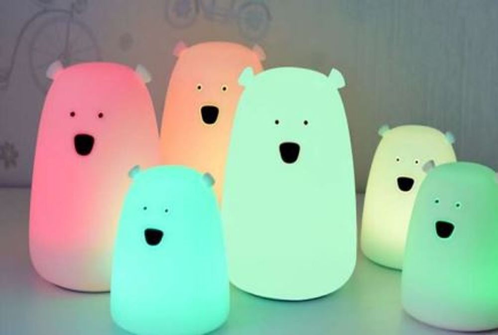 Wireless lamps - Soft Silicone Cat and Bear LED Night Light Lamp - KELYS