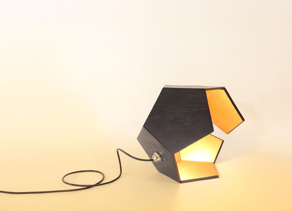 Table lamps - Luminaire DOD – Hors série bois brûlé – Or - DOD LUMINAIRE