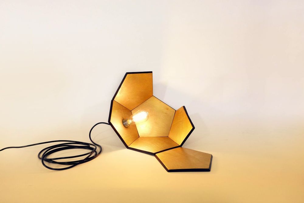 Table lamps - Luminaire DOD – Hors série bois brûlé – Or - DOD LUMINAIRE