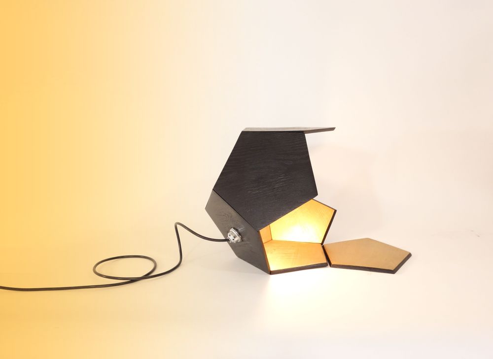 Table lamps - Luminaire DOD – Hors série bois brûlé – Or - DOD LUMINAIRE