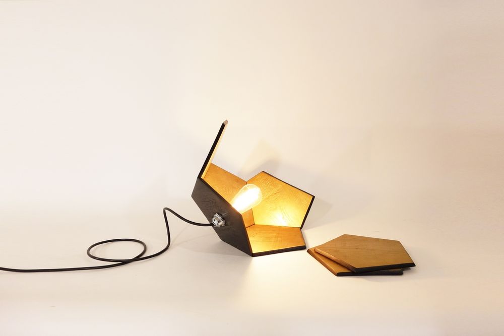 Table lamps - Luminaire DOD – Hors série bois brûlé – Or - DOD LUMINAIRE