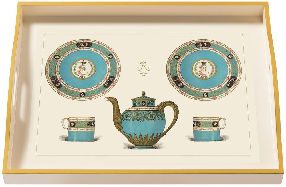 Plateaux - Porcelain, Turquoise, large tray - WHITELAW & NEWTON